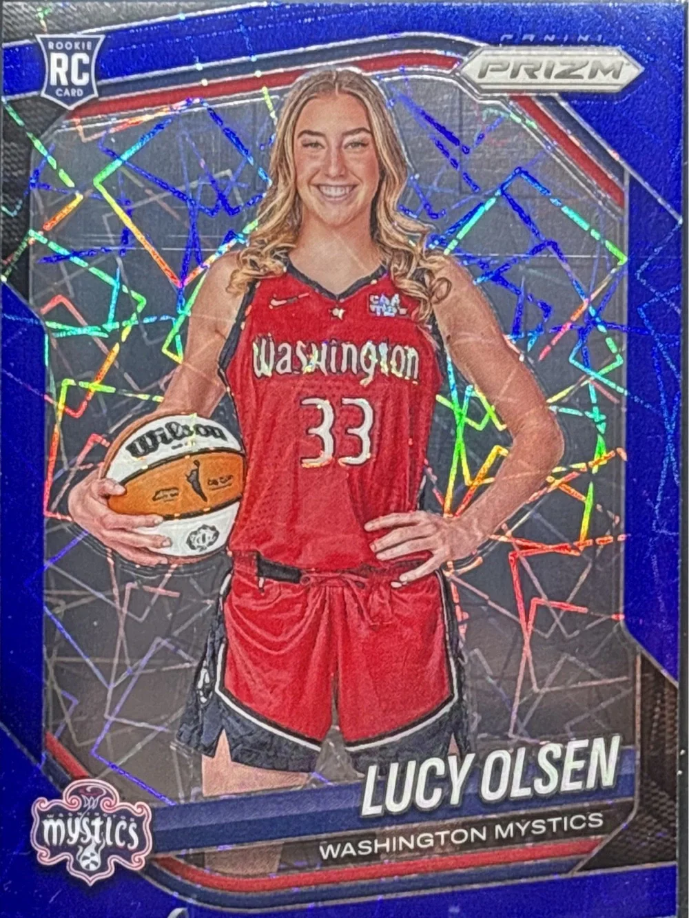 Panini Prizm Lucy Olsen Rookie Basketball Trading Card - Blue Pulzar Prizm